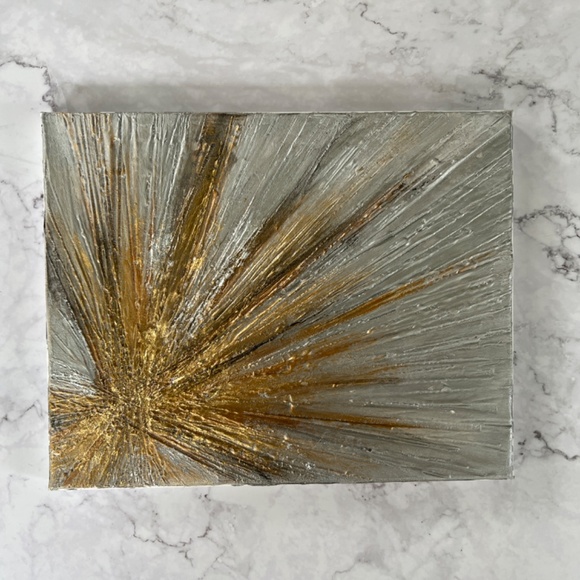 Sparkling Metallic Textured 3D Abstract Art Set of 2 - 8x10 Canvas Modern Décor - Picture 11 of 14
